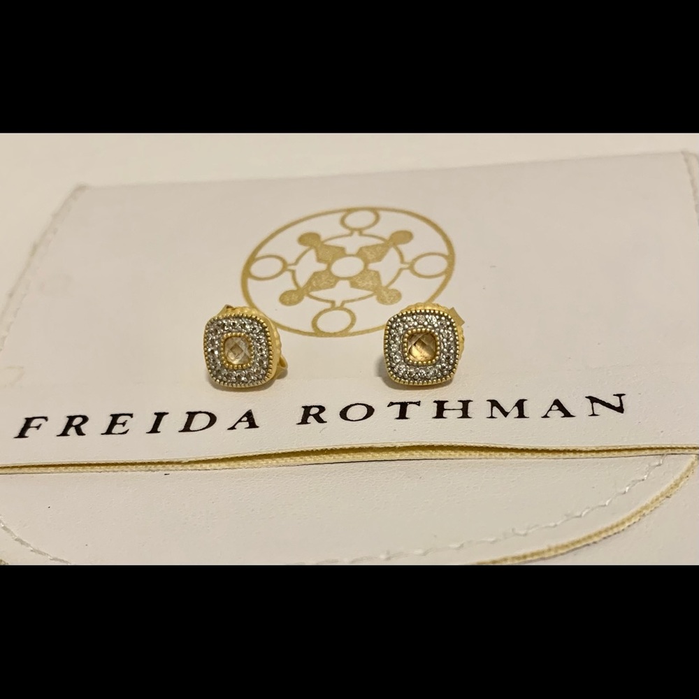 Freida Rothman Gold and Silver Earrings